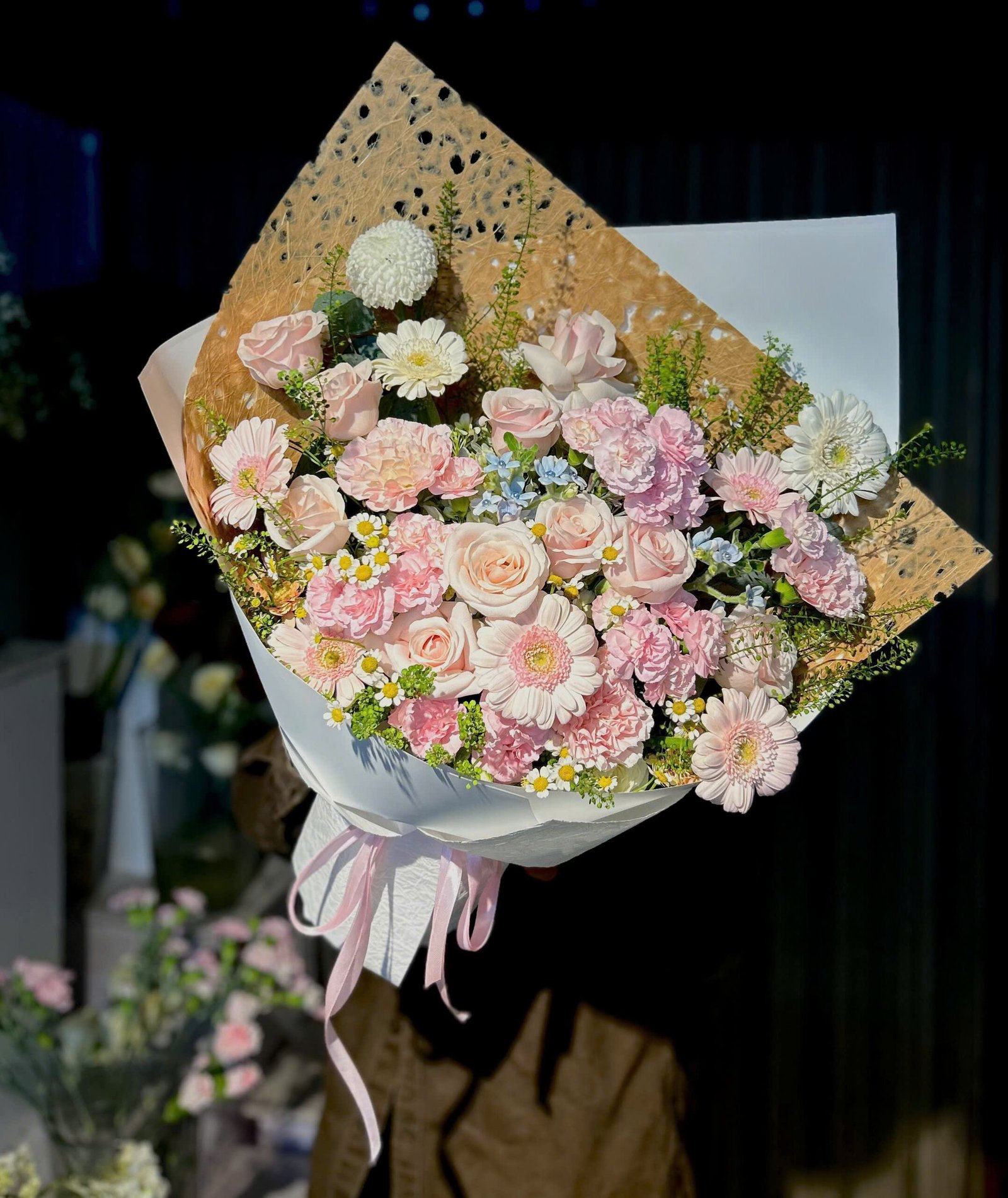 Tone hồng mix nhiều hoa - 1017 - Ảnh 2