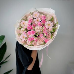 Tone hồng mix hoa bó xinh yêu