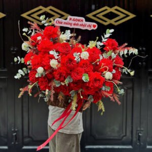 Giỏ hoa ohara đỏ sang trọng