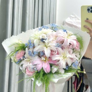 Bó Hoa Ly Mix Tone Siêu Sang Giấy Xé Xịn - Anh 2 - Tiem Hoa Luvina