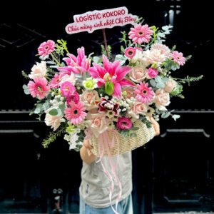 Các kệ hoa khai trương - hoa giỏ - Anh 11 - Tiem Hoa Luvina