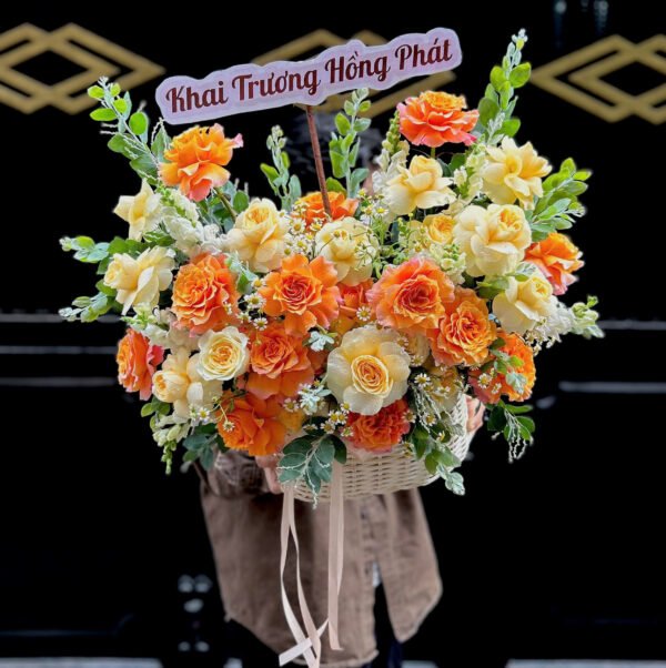Giỏ hoa làm theo yêu cầu
