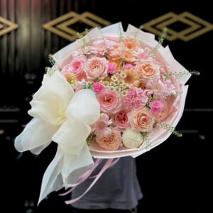 Tone Hồng Cam Mix Size Vừa - Tiem Hoa Luvina