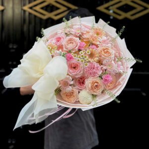 Tone Hồng Cam Mix Size Vừa - Anh 1 - Tiem Hoa Luvina