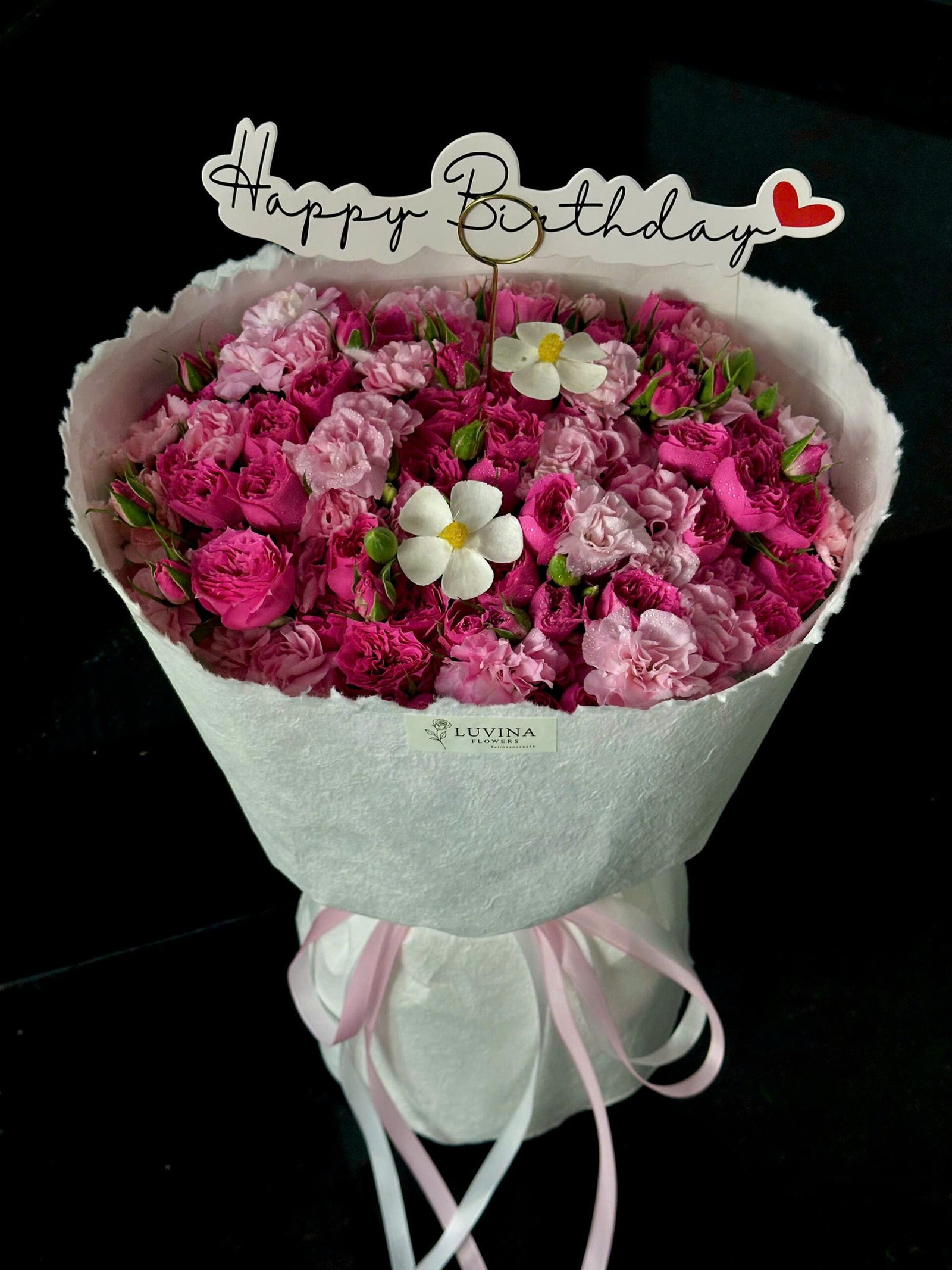 z7874483187857_9c0b1f18e22e6d5427b5e0541bc54aba Sophia Mix Phăng Hồng Chùm Giấy Xịn - Tiem Hoa Luvina