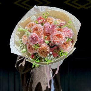 Hồng Mix Size Vừa Nhẹ Nhàng Đáng Yêu - Tiem Hoa Luvina