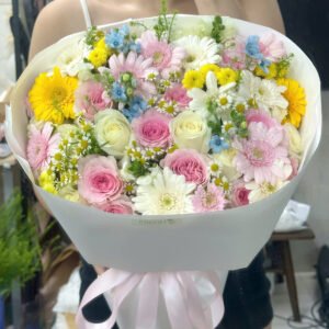 Hồng mix - Anh 1 - Tiem Hoa Luvina