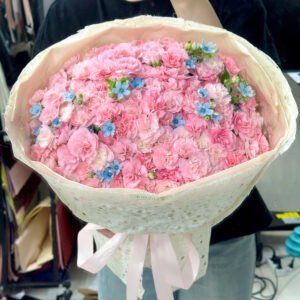 Phăng hồng chùm mix sao xanh - Tiem Hoa Luvina