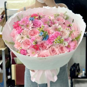 Hồng mix size to giấy xịn - Anh 1 - Tiem Hoa Luvina