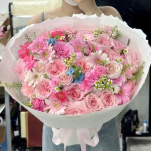 Hồng mix size to giấy xịn - Anh 2 - Tiem Hoa Luvina